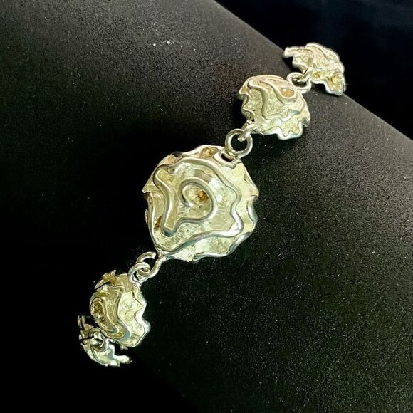 APR 2 Exquisite Sterling Silver Flower Bracelet - Picture 3 of 11